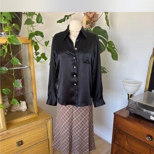 NEW Ann Taylor Vintage 100% Silk Button Up Blouse